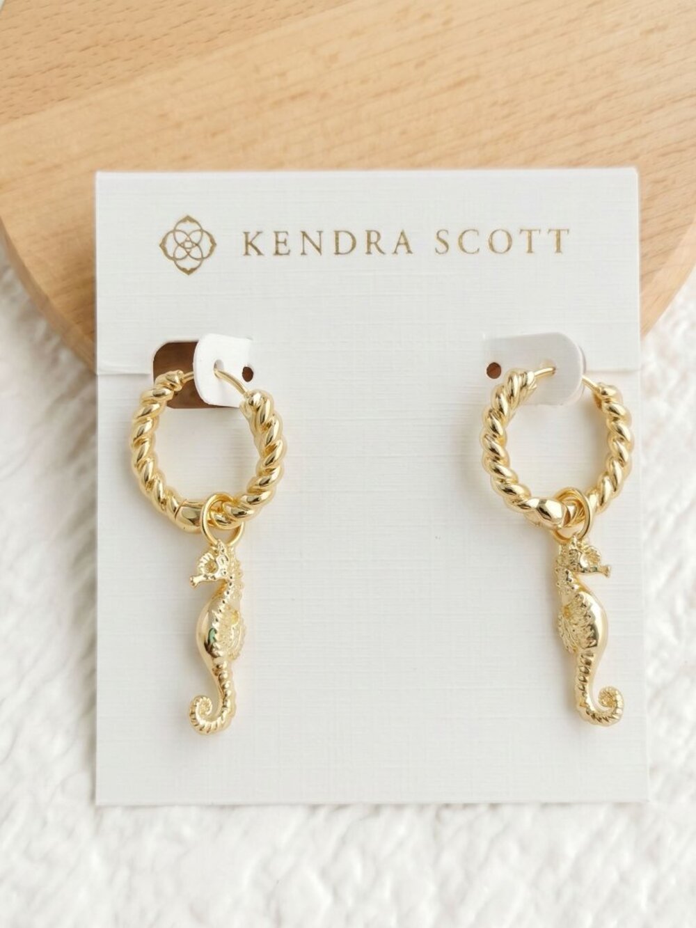 Kendra Scott Seahorse Gold Convertible Huggie Earrings